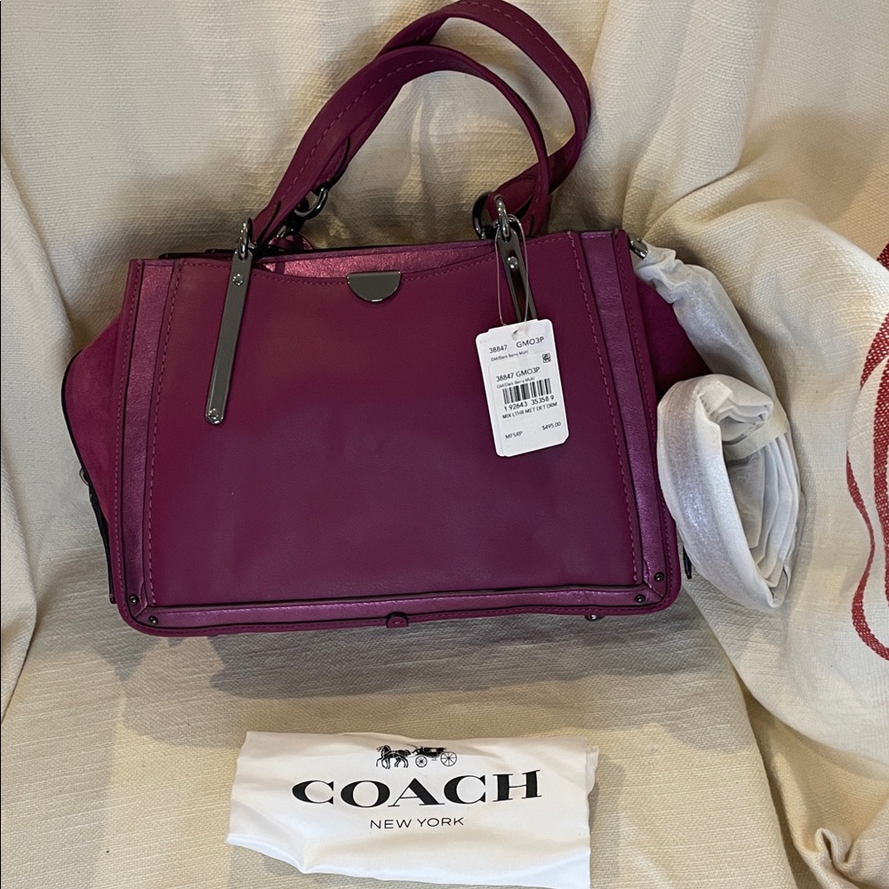 Coach Magenta Satchel with Top Handles